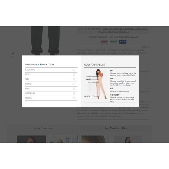 NWT PRETTYLITTLETHING MOSS KHAKI WASHED CUFFED JOGGERS Size S Color Moss Khaki - Picture 6 of 9